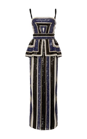 Striped Sequin Gown by Naeem Khan | Moda Operandi