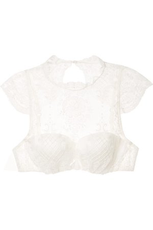 I.D. Sarrieri | Darling embroidered tulle and satin balconette bra | NET-A-PORTER.COM