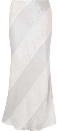 Georgia Alice - Delilah Striped Crinkled-satin Maxi Skirt - White