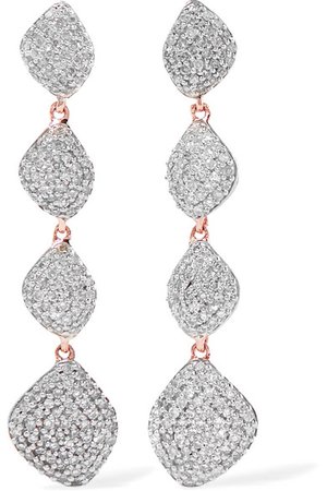 Monica Vinader | Nura rose gold vermeil diamond earrings | NET-A-PORTER.COM