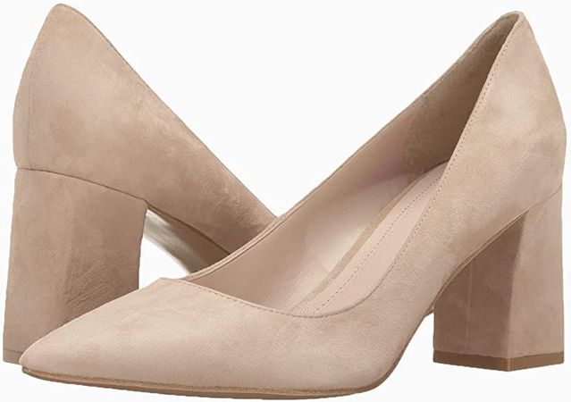 Amazon.com | Govdaeor Womens Pointed Toe Pumps Classic Chunky Block Heels Casual Slip-On High Heel Ladies Office Dress Shoes Light Tan | Shoes