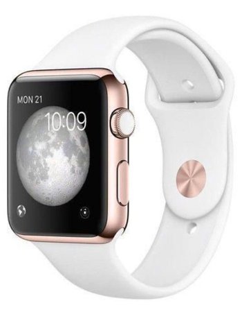 Apple Watch with white band