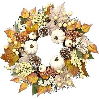 Amazon.com: Hello Fall Maple Leaf Wreath with Boho Beads, Indoor Outdoor Fall Sign for Front Porch, Fall Harvest Pumpkin Home Decor for Mom/Grandma Autumn Thanksgiving Housewarming Gift : Everything Else