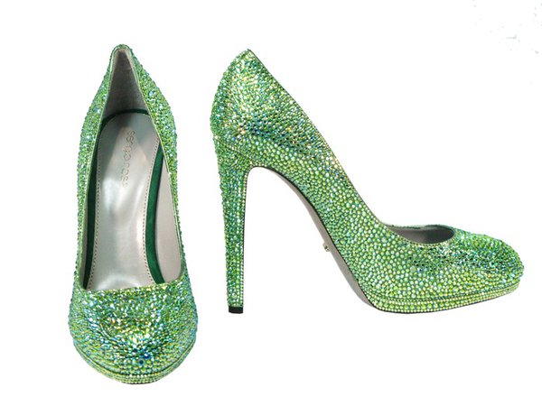 Sergio Rossi Dragon Lady Turquoise Crystal Pumps