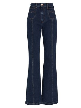 Shop See by Chloé Iconic Emily Mid-Rise Stretch Flare Jeans | Saks Fifth Avenue