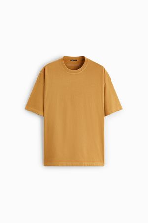 HEAVY WEIGHT TEXT T-SHIRT - taupe brown | ZARA United States