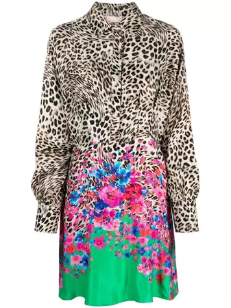LIU JO mix-print Shirt Dress - Farfetch