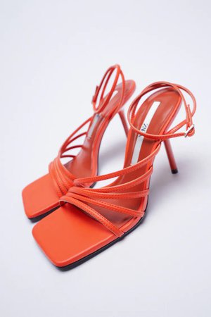 orange zara heels