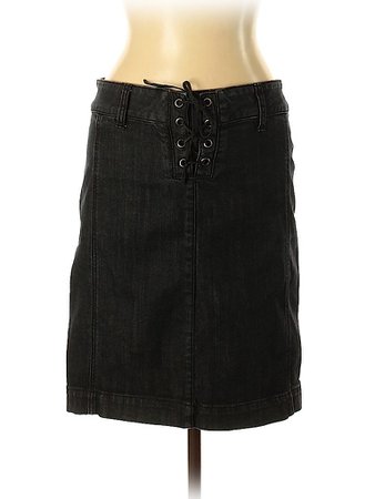 Guess Jeans Solid Black Denim Skirt 32 Waist - 85% off | thredUP