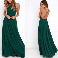 Deep V Neck Green Simple Backless Long Prom Dresses,Cross Back Evening Dress | dresses | Pinterest | Prom dresses, Dresses and Prom