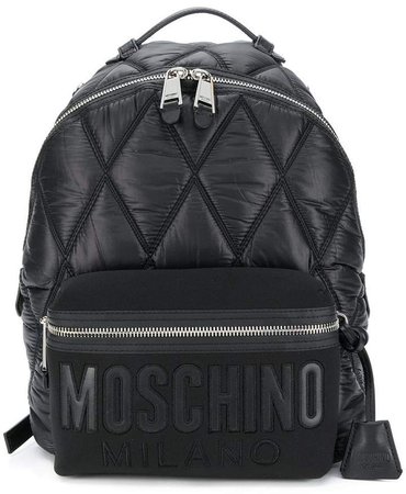 large quilted logo backpack