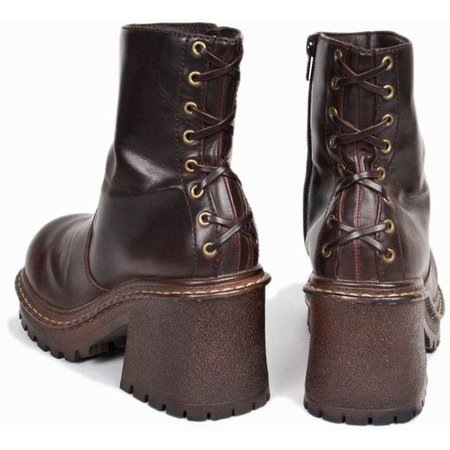 brown leather lace boots