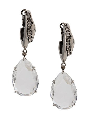 Alexander Mcqueen Crystal Pendant Earrings 593335J160Y Silver | Farfetch