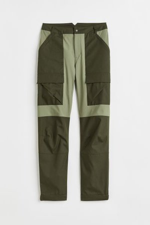 Water-repellent Shell Pants - Dark khaki green/sage green - Ladies | H&M US
