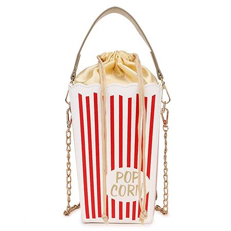 Buy ENJOININ Fashion Red Stripe Cute Popcorn Crossbody Shoulder Bag Women Phone Novelty Handbag Chain Purse Casual Bucket Tote Bag at Amazon.in