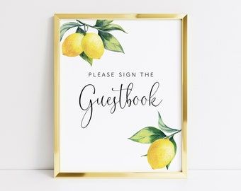 Lemon Guest Book - Etsy