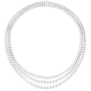 LC Collection Diamond 18k white gold tiered necklace for $84,135.00 available on URSTYLE.com