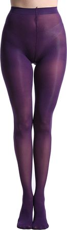 Amazon.com: Zioccie 80 Denier Microfibre Tights for Women Soft Semi Opaque Solid Color High Waist Footed Pantyhose (Violet, One Size) : Clothing, Shoes & Jewelry