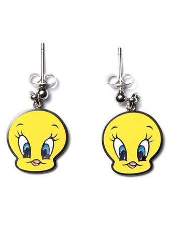 [TARGETTO타게토][LOONEY TUNES X TGT]TWEETY NECKLACE &amp; EARRING SET_SILVER