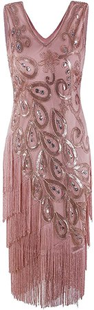 Amazon.com: VIJIV Women's Vintage 1920s Style Sequined Beaded Prom Flapper Dress for Great Gatsby Party Themed Black: Clothing