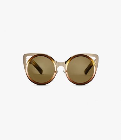 Brown & Gold Cat Eye Sunglasses | Designer Accessories | ERDEM