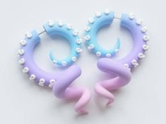 Pastel goth tentacle earrings menhera harajuku fake plugs