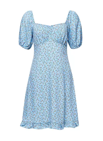 Blue Ditsy Sweetheart Mini Dress | Miss Selfridge