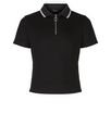 Girls Black Tipped Zip Up Polo Top | New Look
