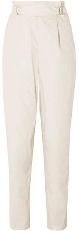 Pierson Pleated Cotton Tapered Pants - Ecru