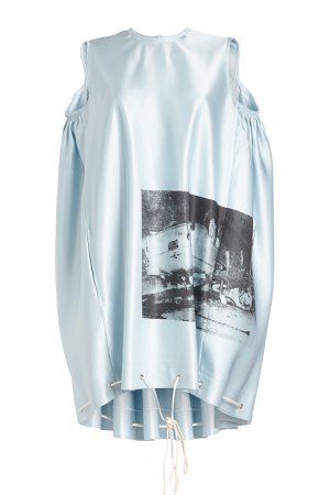 x Andy Warhol Printed Silk Drawstring Dress Gr. IT 42