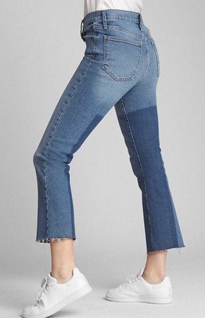 Gap Raw Hem Crop Bootcut jeans