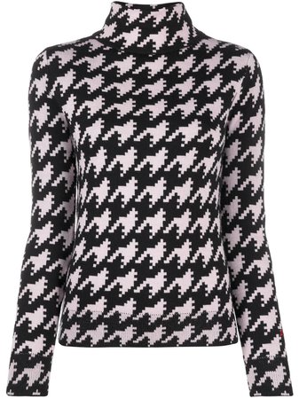 Shop pink & black Perfect Moment houndstooth print turtleneck jumper with Express Delivery - Farfetch