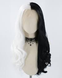 hair wig black and white