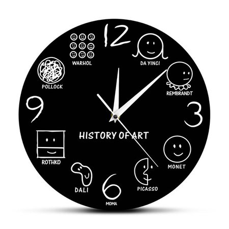 История искусства старинные настенные часы Da Vinci Picasso Van Gogh Warhol Muesum современное искусство художника декоративные настенные часы искусство Любовник подарок купить на AliExpress