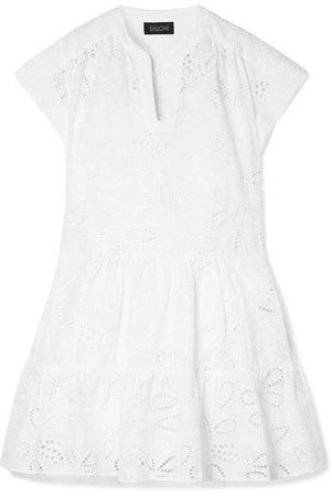 Ashley Broderie Anglaise Cotton Mini Dress - White