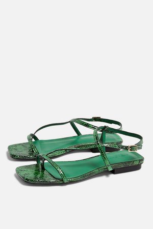 HAVEN Green Flat Sandals | Topshop