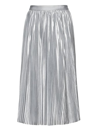 Metallic Pleated Midi Skirt | Banana Republic silver