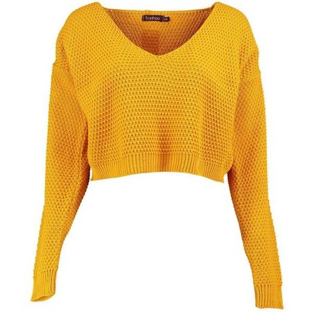 Mustard Yellow Cropped Sweater