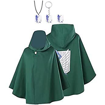 Amazon.com: Aoibox 2PCS Anime Cloak - Anime Cosplay Costume Cape with Necklace Green : Clothing, Shoes & Jewelry