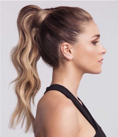 blond wavy ponytail