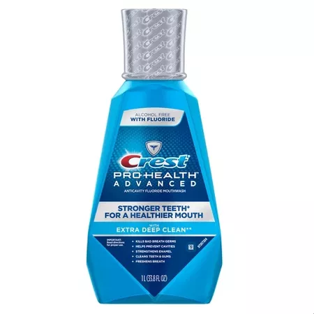 Crest Pro-Health Advanced Alcohol Free Fluoride Anticavity Extra Deep Clean Mouthwash Fresh Mint - 33.8 Fl Oz : Target