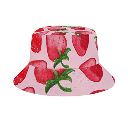 Jacksome Bucket Hat Strawberry Bucket Hat Summer Fisherman Cap Hat