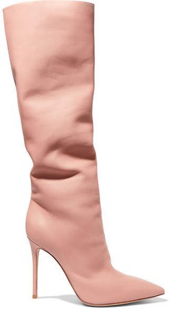 105 Leather Knee Boots - Antique rose