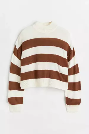 Sweater - Dark brown/striped - Ladies | H&M CA