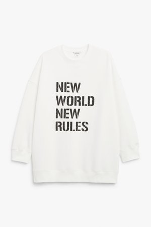 Statement sweater - White - Sweatshirts - Monki WW