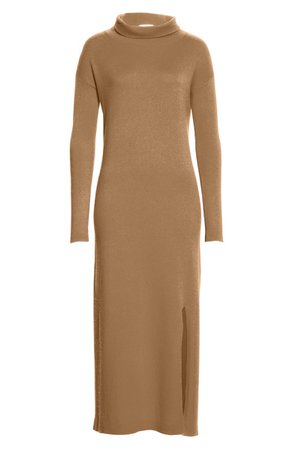 Allude Turtleneck Long Sleeve Wool & Cashmere Midi Dress | Nordstrom