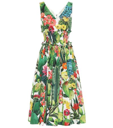 Dolce & Gabbana - Exclusive to Mytheresa – Printed cotton-poplin midi dress | Mytheresa