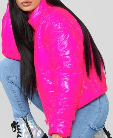 fashion nova hot pink puffer jacket