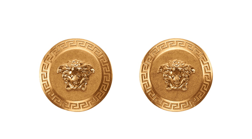 versace medusa stud earrings ‘tribute gold’