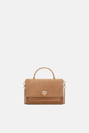 LEATHER CROSSBODY BAG WITH HANDLE - BAGS-WOMAN-NEW COLLECTION | ZARA United States